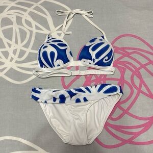 Venus Blue and White Bikini Set